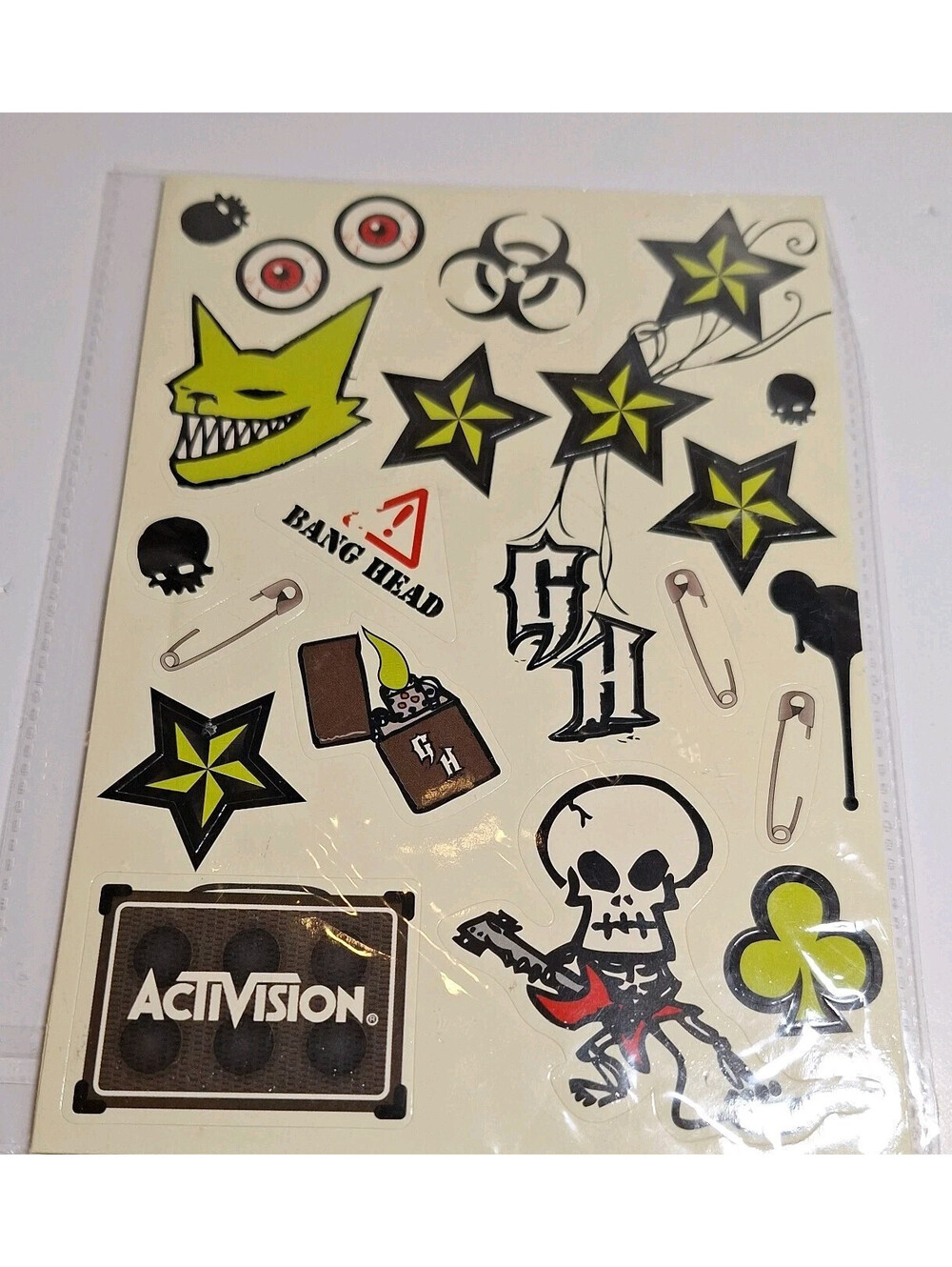 Vintage 2007 Guitar Hero III Legends of Rock Controller Sticker Sheet Decal Pack